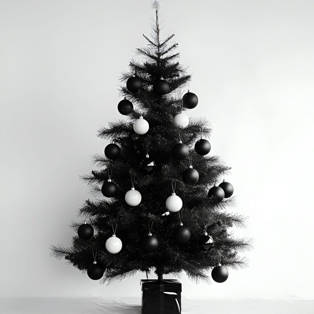 05. Monochrome Black & White Tree with Consistent Color Scheme