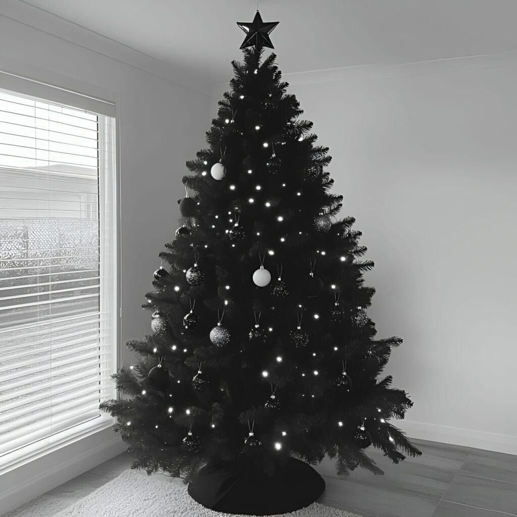 05. Monochrome Black & White Tree with Consistent Color Scheme