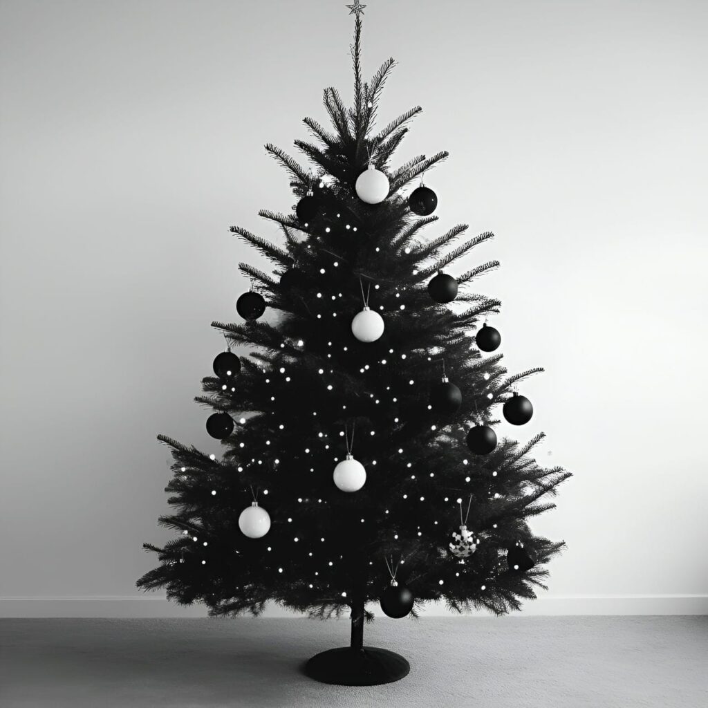 05. Monochrome Black & White Tree with Consistent Color Scheme