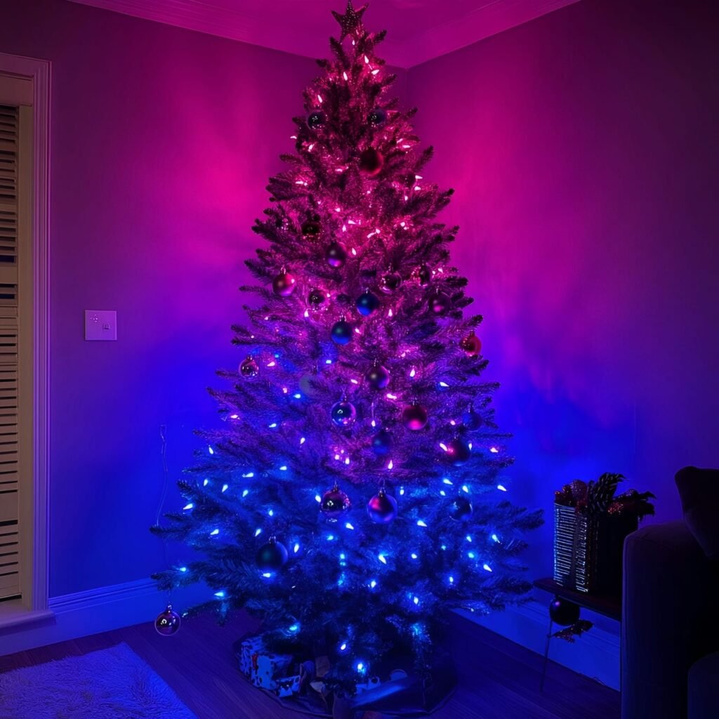 12. Multi-Colored Ombre Christmas Tree with Gradient Effect