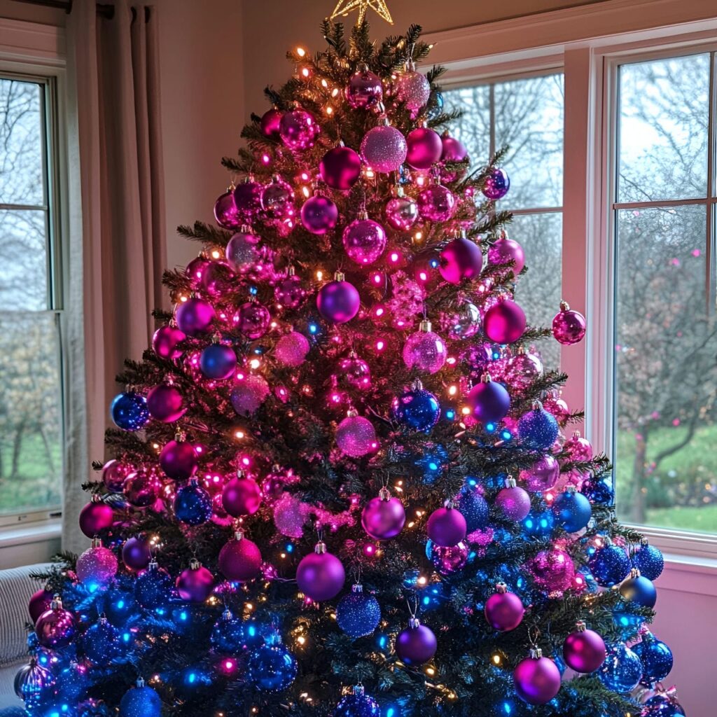 12. Multi-Colored Ombre Christmas Tree with Gradient Effect