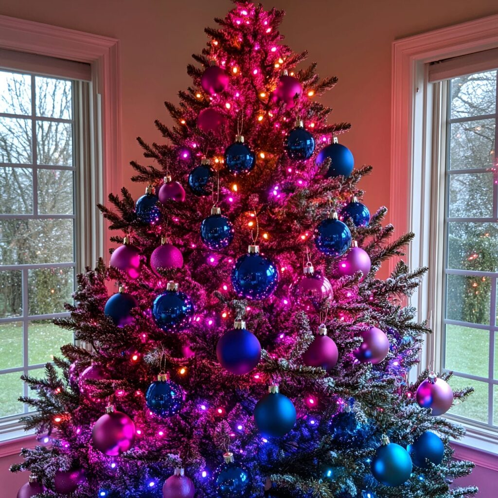 12. Multi-Colored Ombre Christmas Tree with Gradient Effect