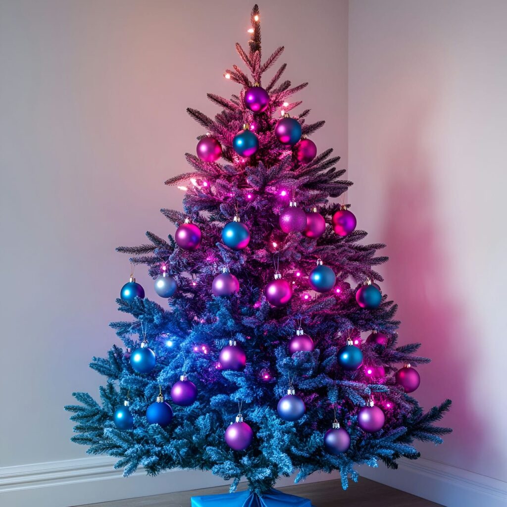 12. Multi-Colored Ombre Christmas Tree with Gradient Effect