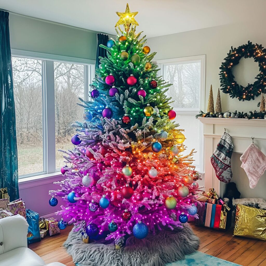 09. Multi-Colored Tree with Fairy Lights for Magical Ambience