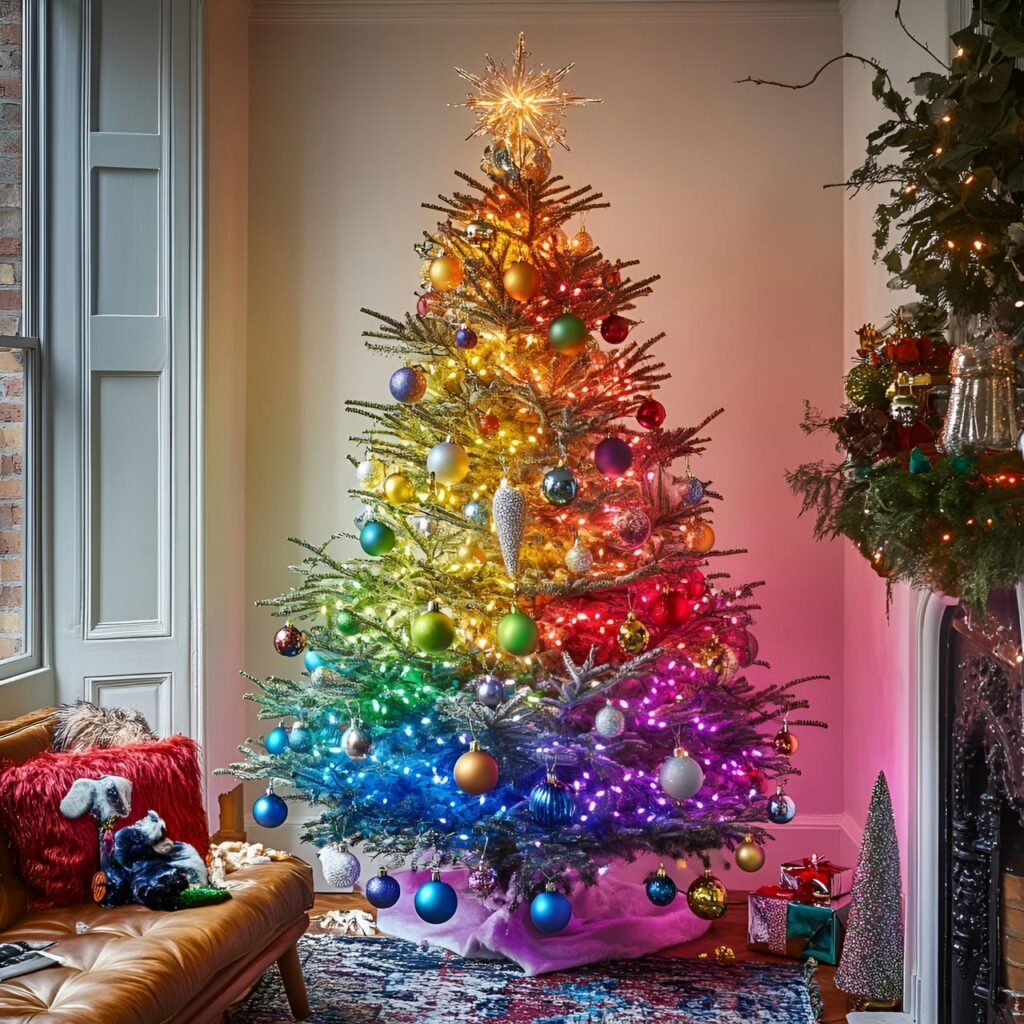 09. Multi-Colored Tree with Fairy Lights for Magical Ambience