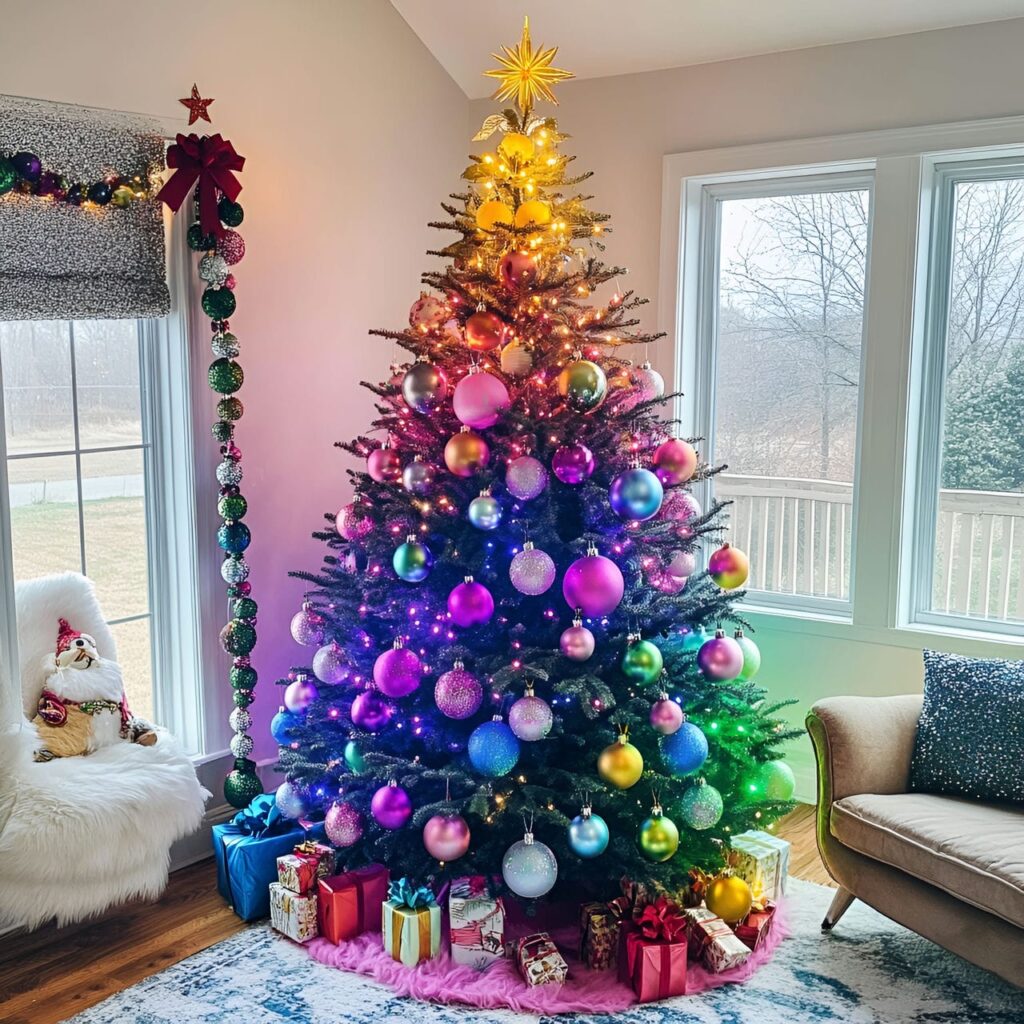 09. Multi-Colored Tree with Fairy Lights for Magical Ambience