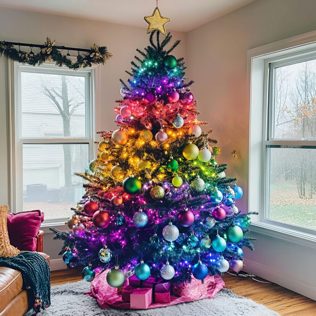 09. Multi-Colored Tree with Fairy Lights for Magical Ambience