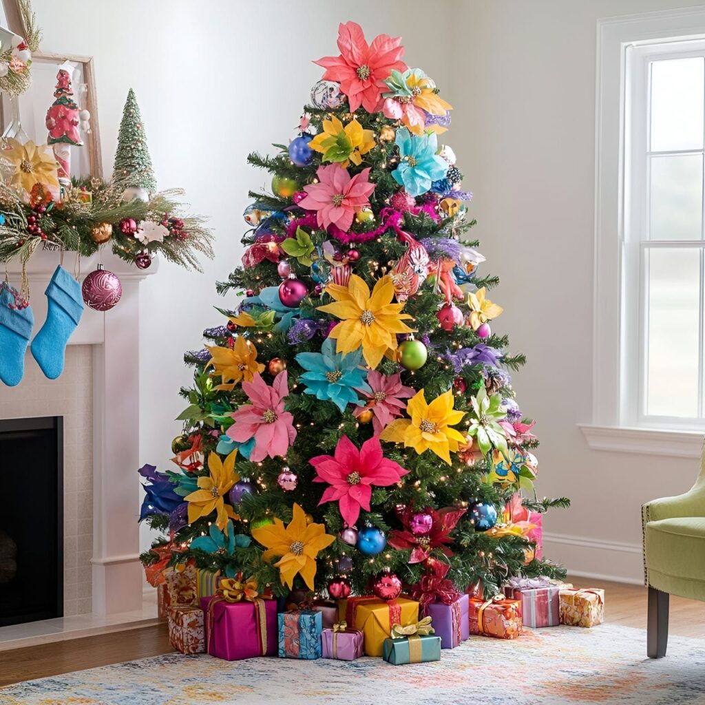 25. Multi-Colored Tree with Floral Decorations for Freshness