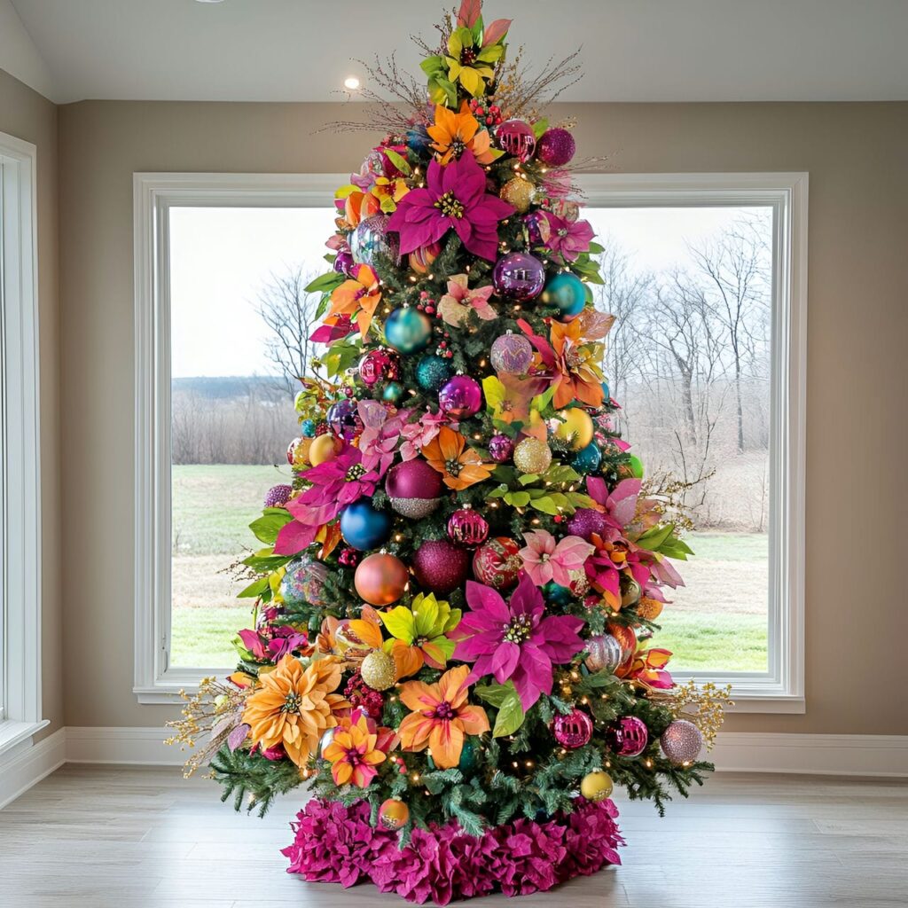 25. Multi-Colored Tree with Floral Decorations for Freshness