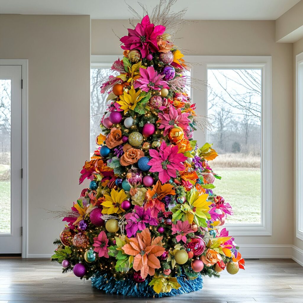 25. Multi-Colored Tree with Floral Decorations for Freshness