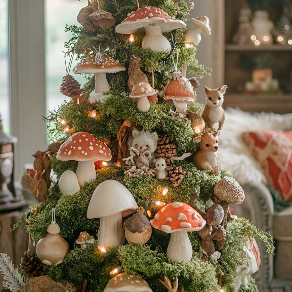 08. Mushroom & Moss Woodland Tree with Faux Mushrooms and Moss