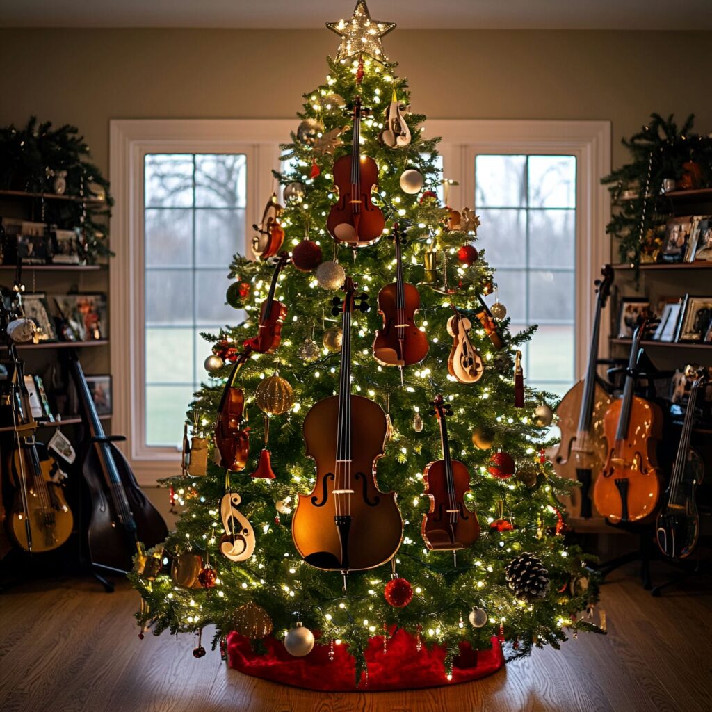 16. Music Lovers Christmas Tree: A Melody of Festive and Harmonious Décor