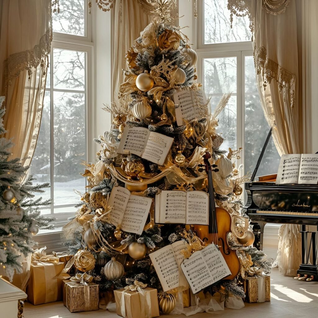 16. Music Lovers Christmas Tree: A Melody of Festive and Harmonious Décor