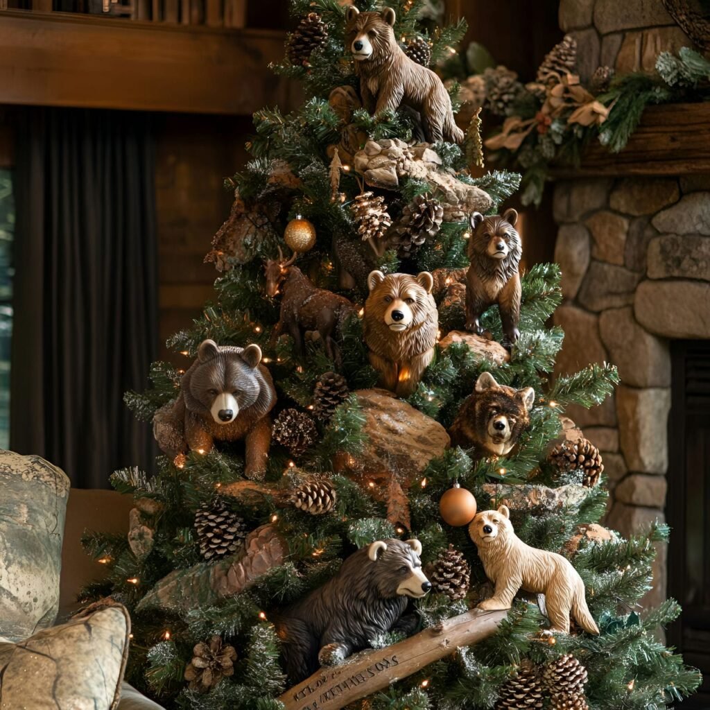 17. National Park Wildlife Tree with Bear and Mountain Ornaments