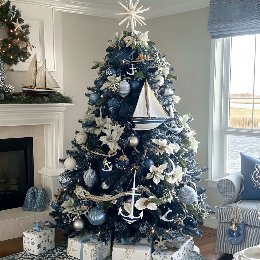 11. Beach-Themed Christmas Tree: Celebrate the Holidays with Coastal Charm