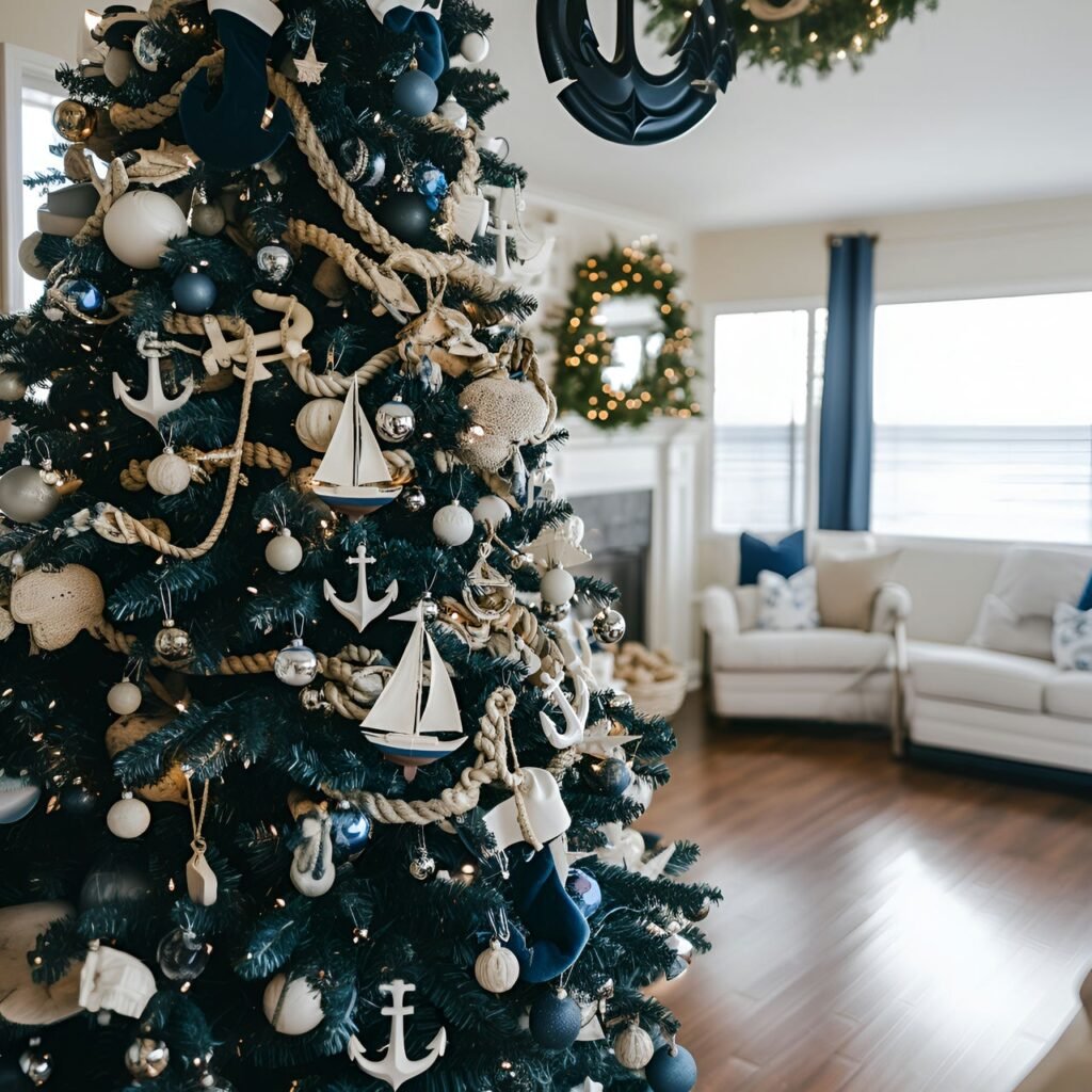 11. Beach-Themed Christmas Tree: Celebrate the Holidays with Coastal Charm