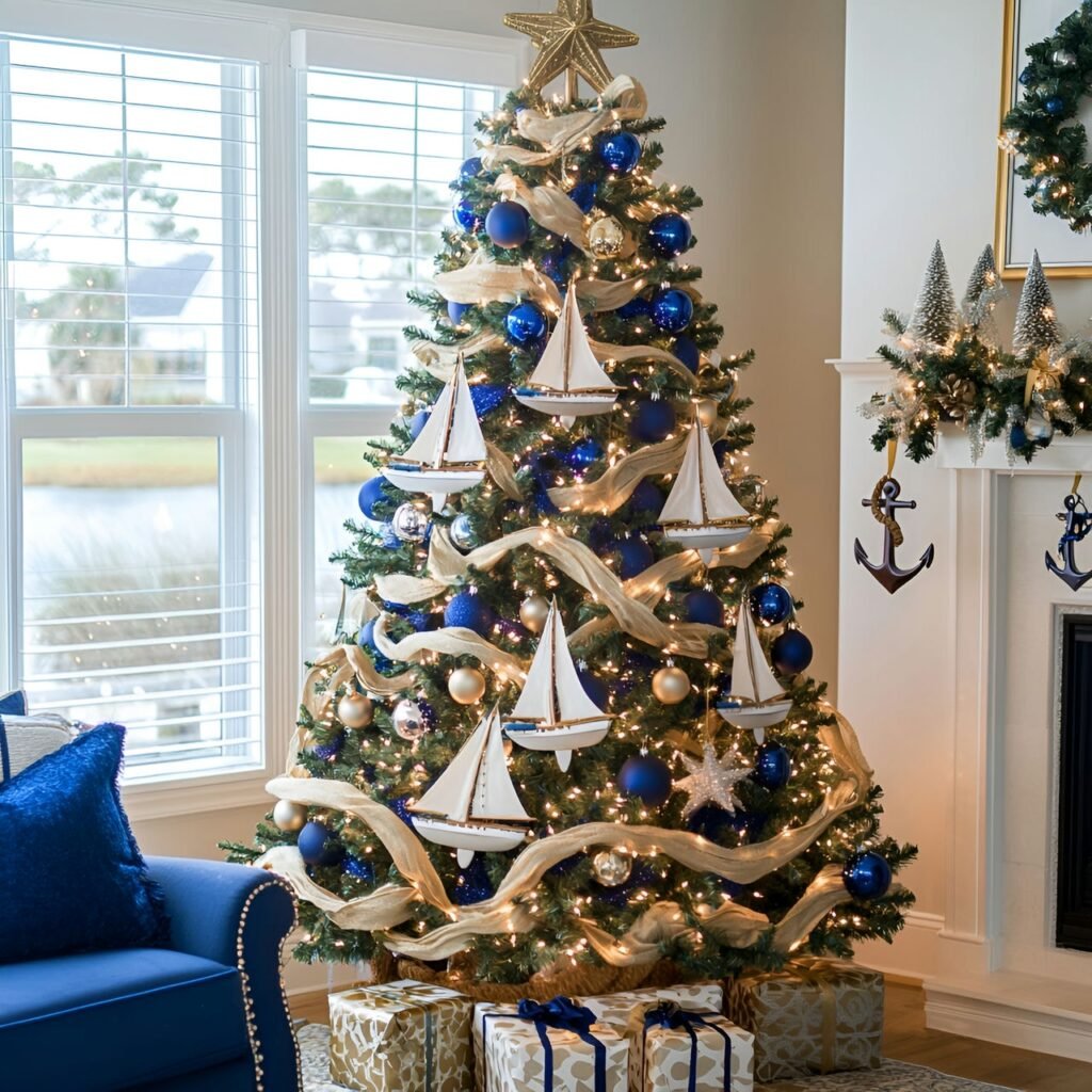 11. Beach-Themed Christmas Tree: Celebrate the Holidays with Coastal Charm