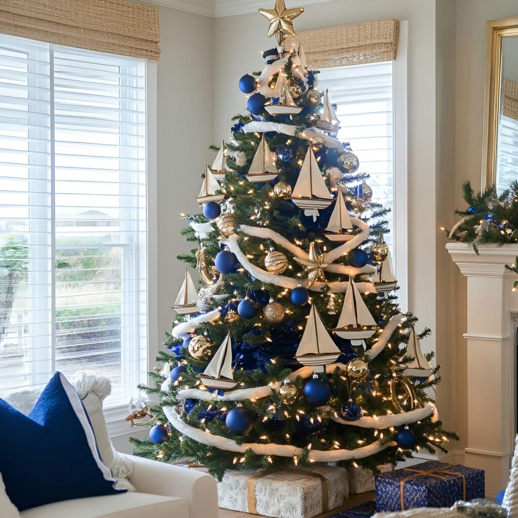 11. Beach-Themed Christmas Tree: Celebrate the Holidays with Coastal Charm