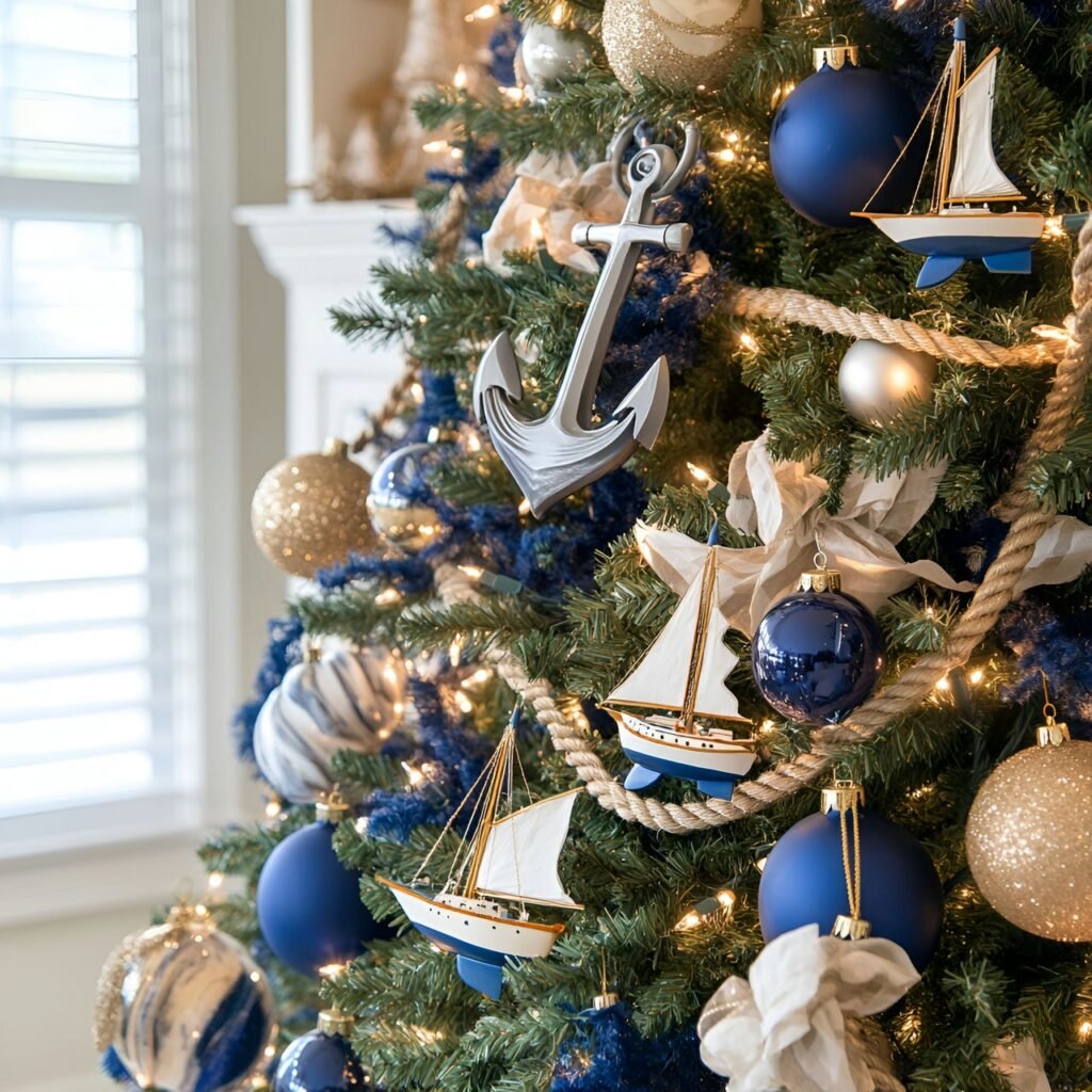 11. Beach-Themed Christmas Tree: Celebrate the Holidays with Coastal Charm