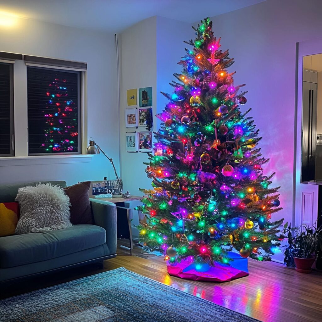 04. Neon Multi-Colored Tree with Futuristic Lights