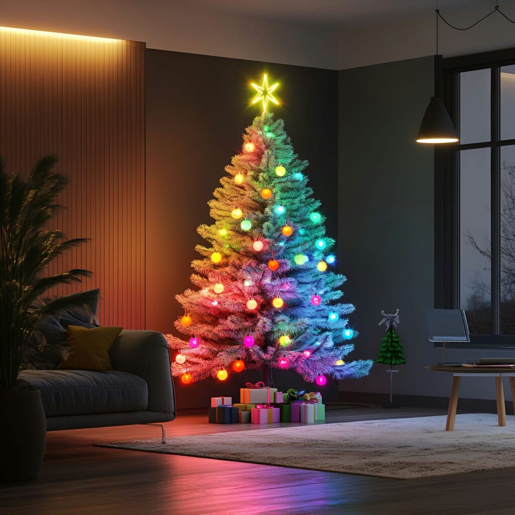 04. Neon Multi-Colored Tree with Futuristic Lights