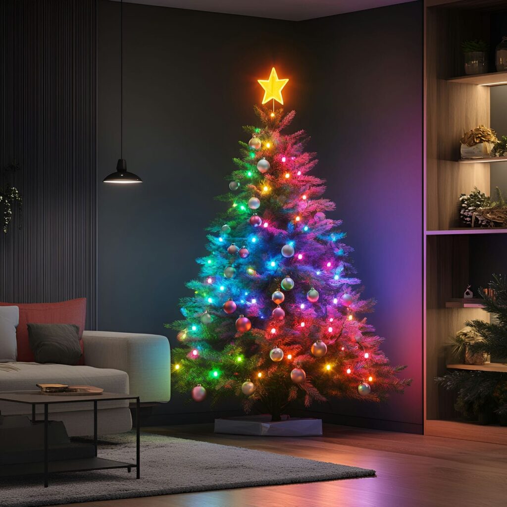 04. Neon Multi-Colored Tree with Futuristic Lights