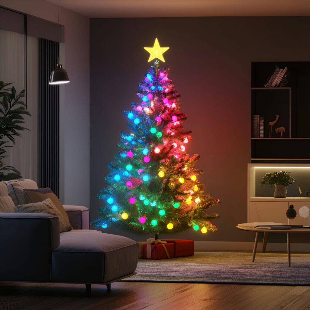 04. Neon Multi-Colored Tree with Futuristic Lights