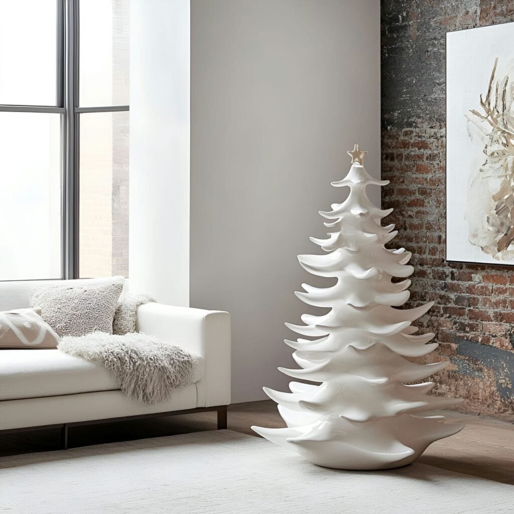 31. Neutral Ceramic Tree with a Matte Minimalist Look