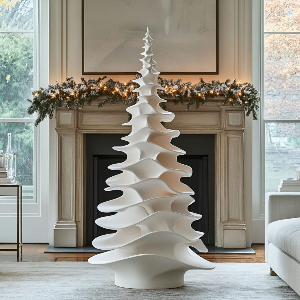 31. Neutral Ceramic Tree with a Matte Minimalist Look