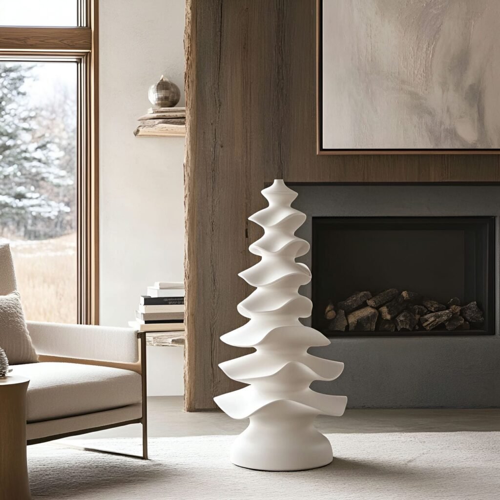 31. Neutral Ceramic Tree with a Matte Minimalist Look