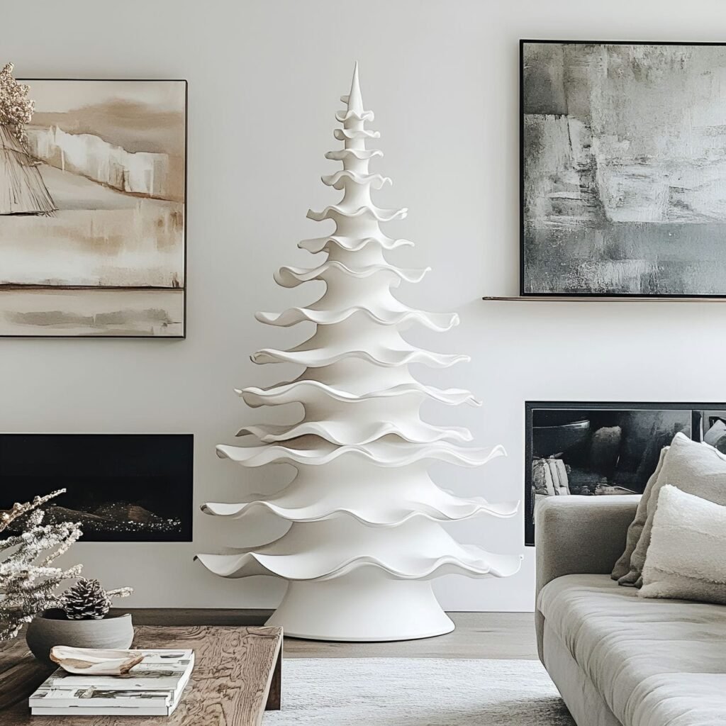 31. Neutral Ceramic Tree with a Matte Minimalist Look