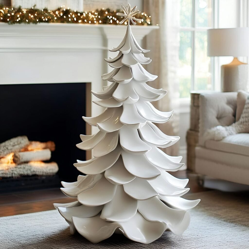 31. Neutral Ceramic Tree with a Matte Minimalist Look