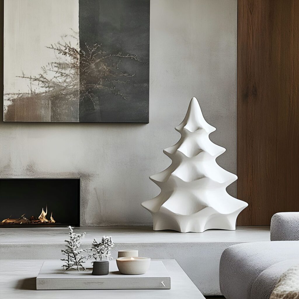 31. Neutral Ceramic Tree with a Matte Minimalist Look