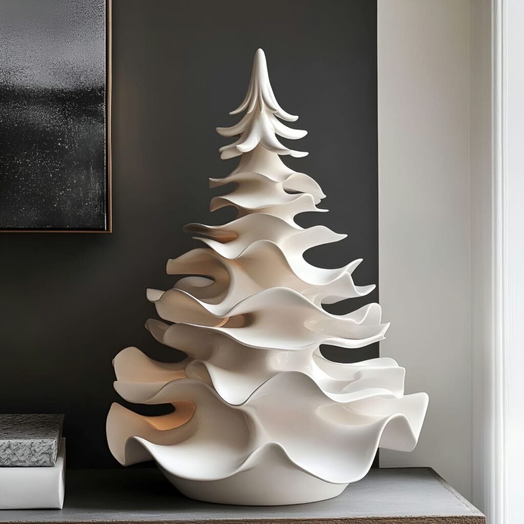 31. Neutral Ceramic Tree with a Matte Minimalist Look