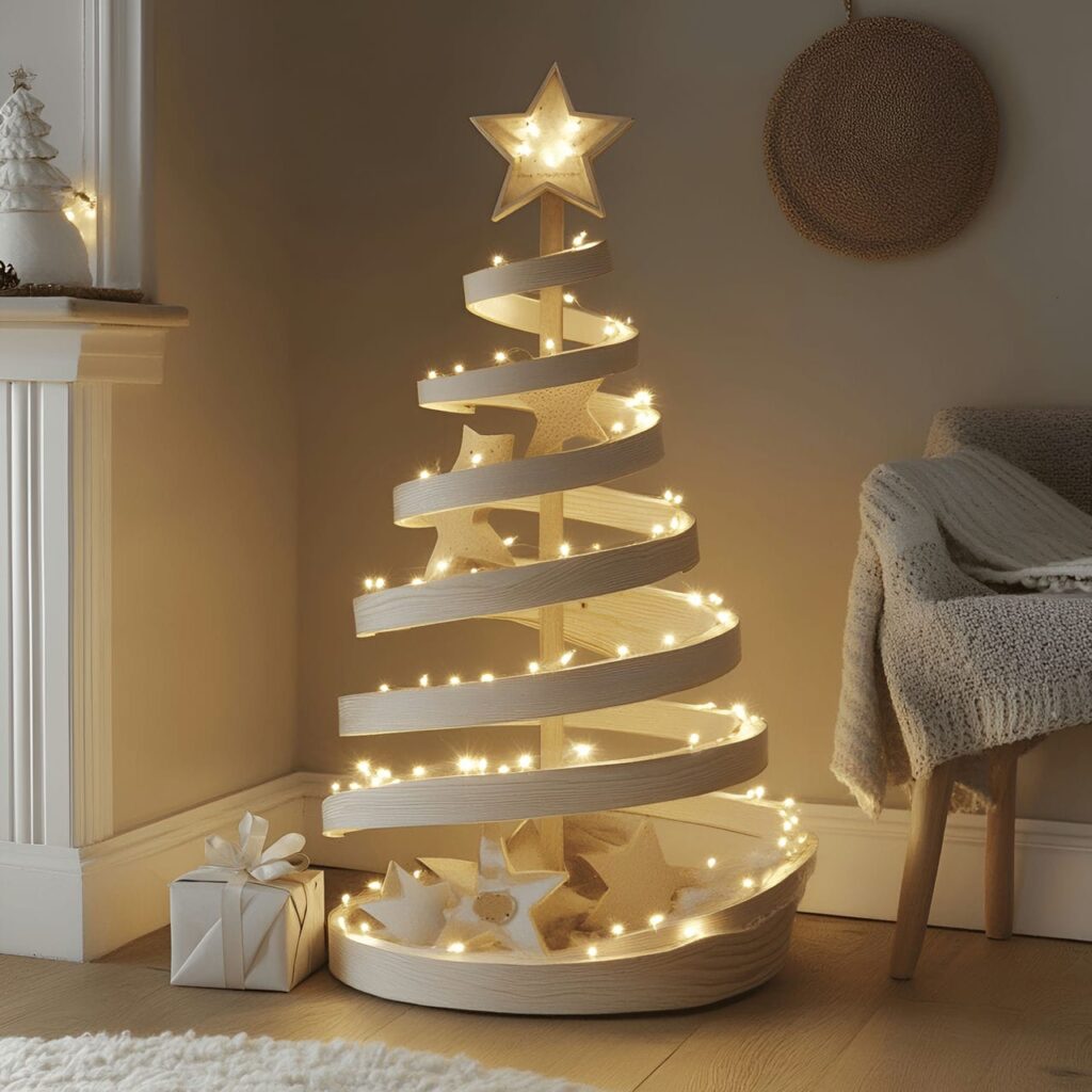 04. Nordic Zigzag Glow LED Christmas Tree with Layered Zigzag Lights