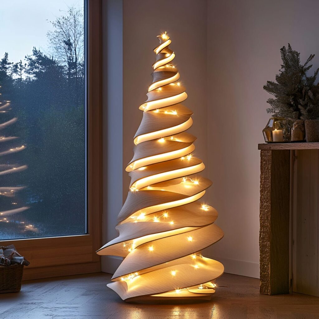 04. Nordic Zigzag Glow LED Christmas Tree with Layered Zigzag Lights