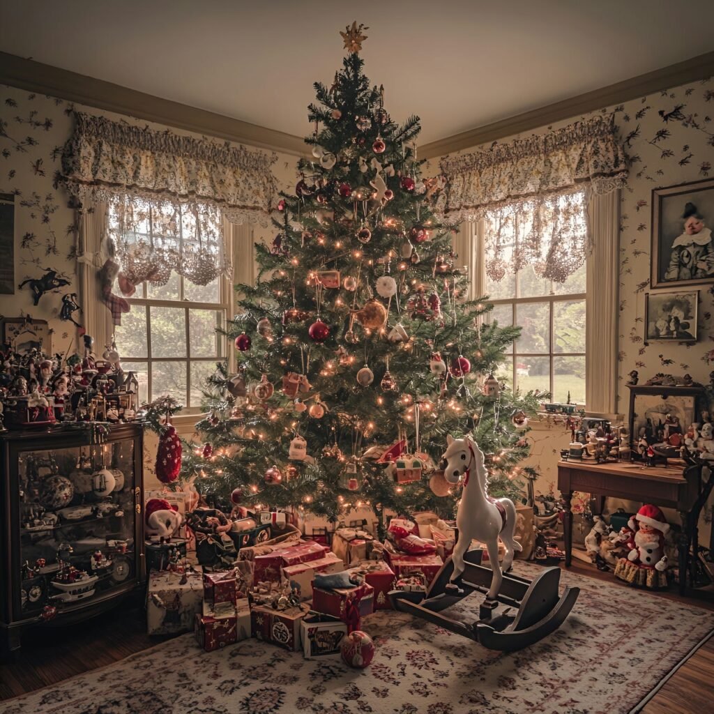 12. Vintage Toy Christmas Tree: Nostalgic and Whimsical Holiday Décor