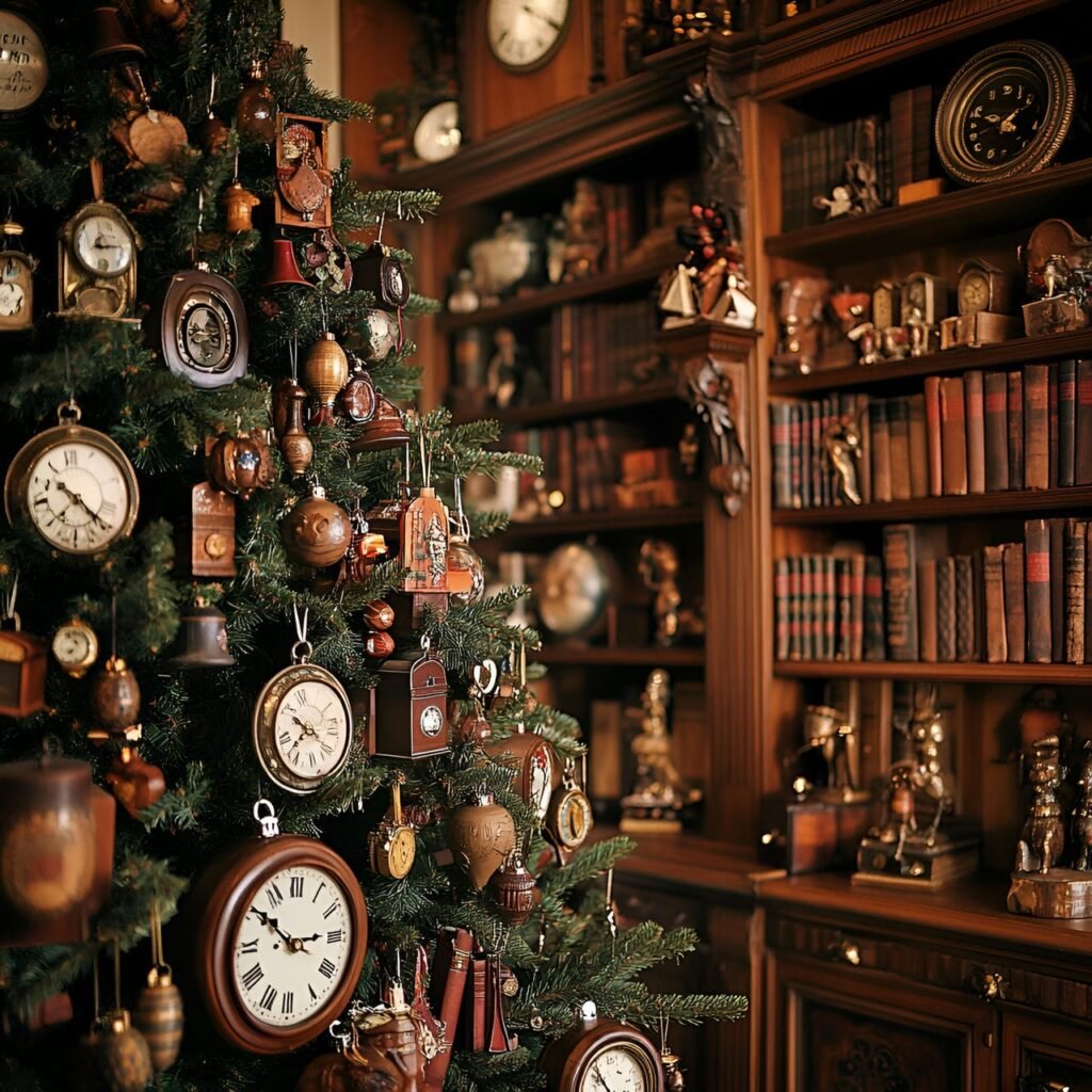 06. Old World Charm Tree with Brass Bells and Clock Faces