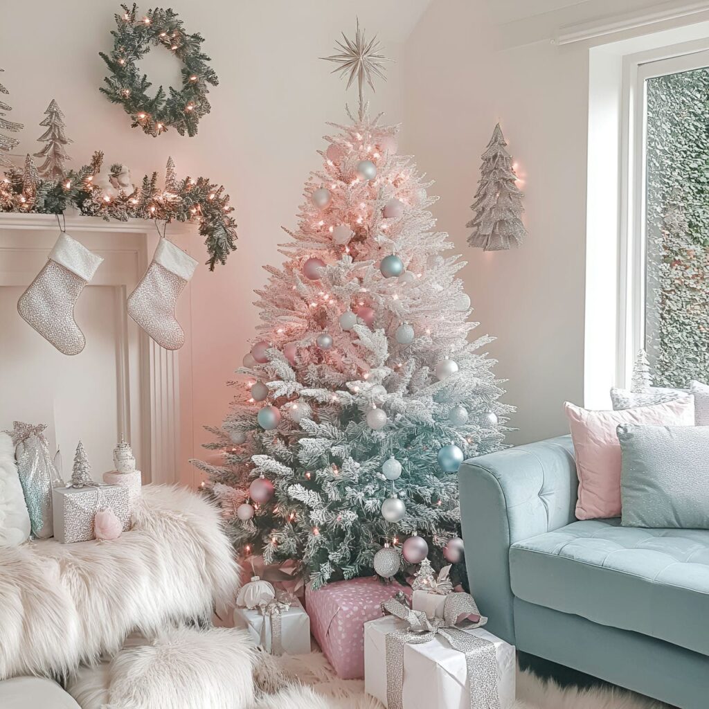 09. Ombre Pastel Christmas Tree in Scandinavian Style with Gradient