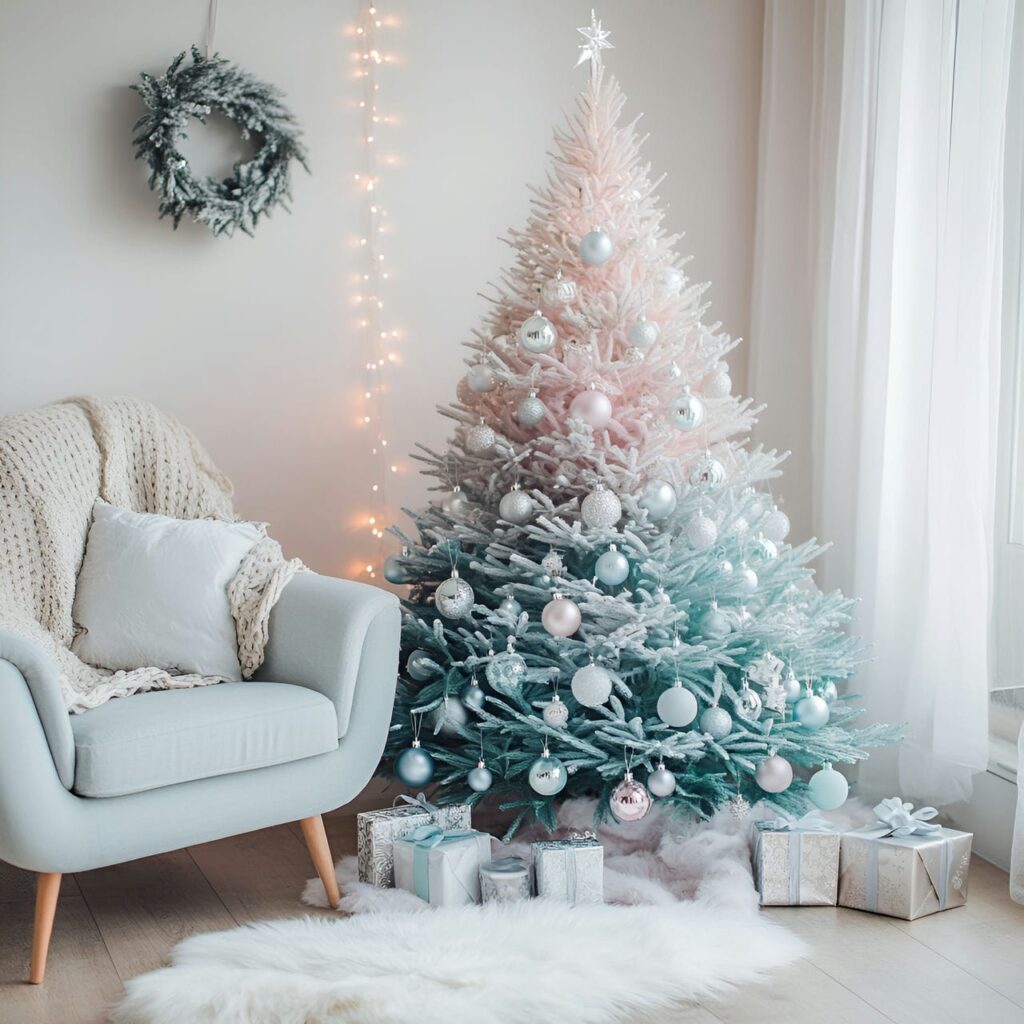 09. Ombre Pastel Christmas Tree in Scandinavian Style with Gradient