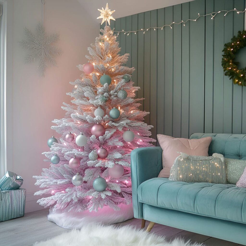 09. Ombre Pastel Christmas Tree in Scandinavian Style with Gradient