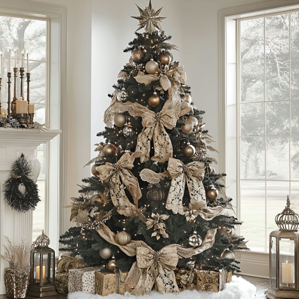 22. Vintage Victorian Christmas Tree: Timeless Holiday Elegance