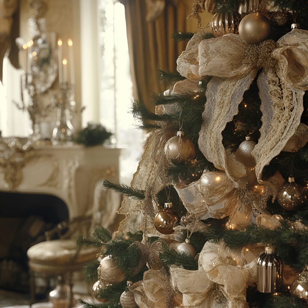 22. Vintage Victorian Christmas Tree: Timeless Holiday Elegance