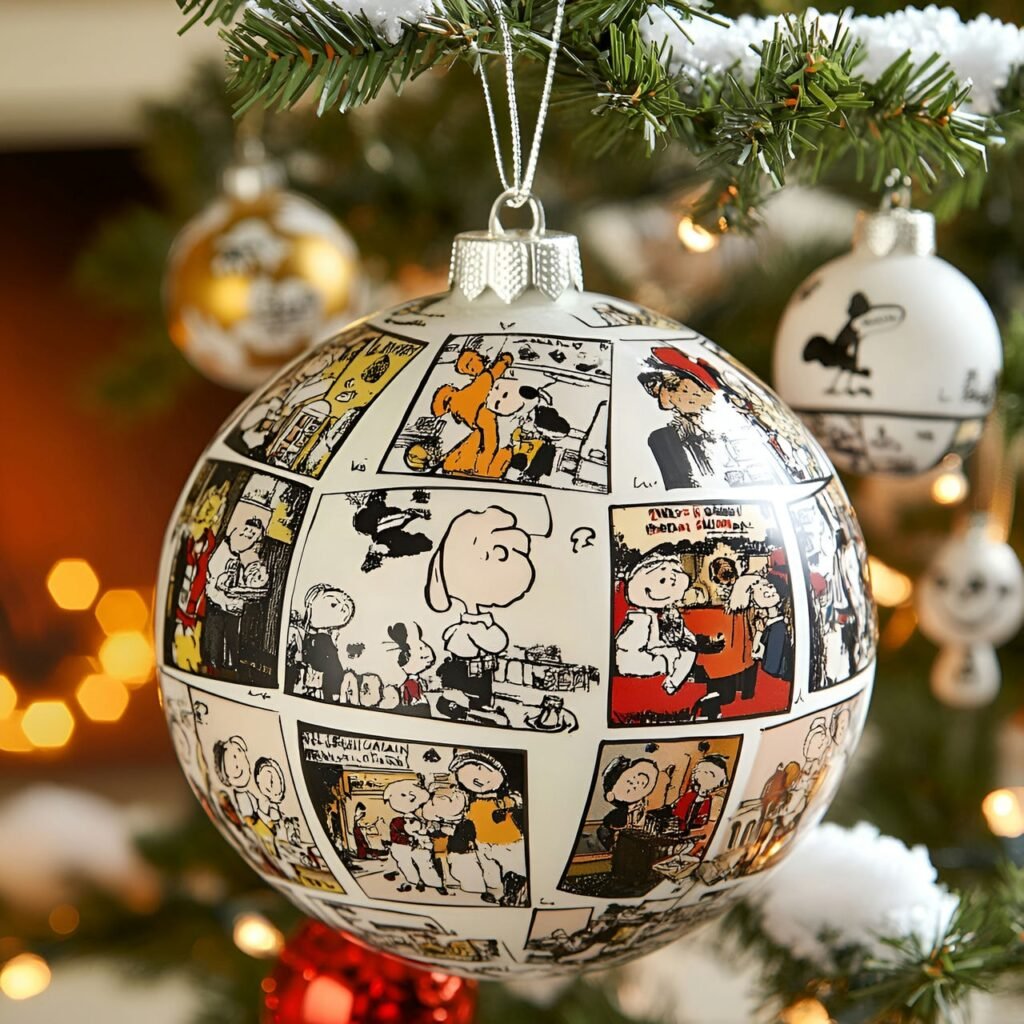 26. Peanuts Comic Strip Christmas Tree: Nostalgic Holiday Décor