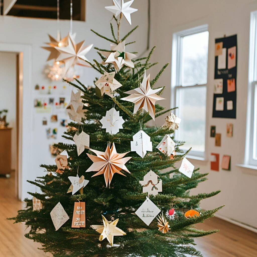 03. Recycled Paper Ornaments Tree with Eco-Friendly Stars