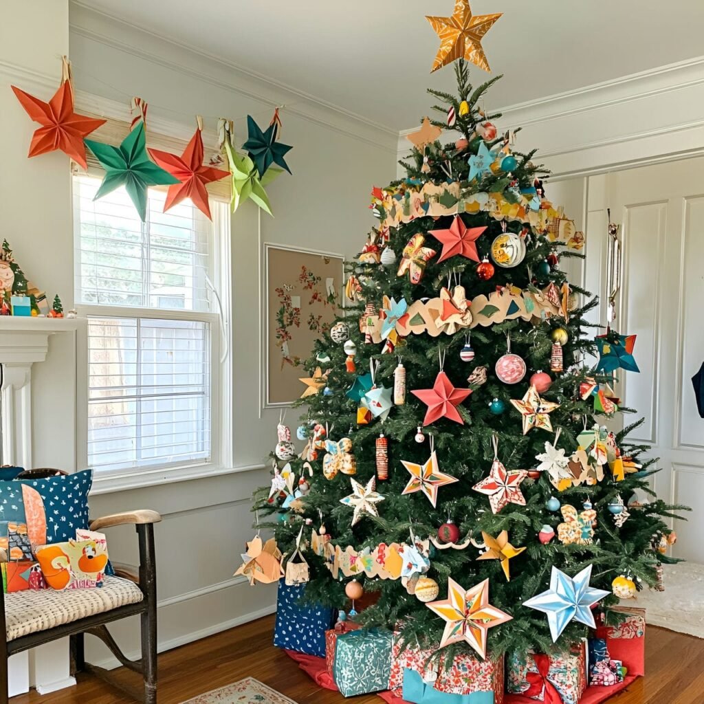 03. Recycled Paper Ornaments Tree with Eco-Friendly Stars