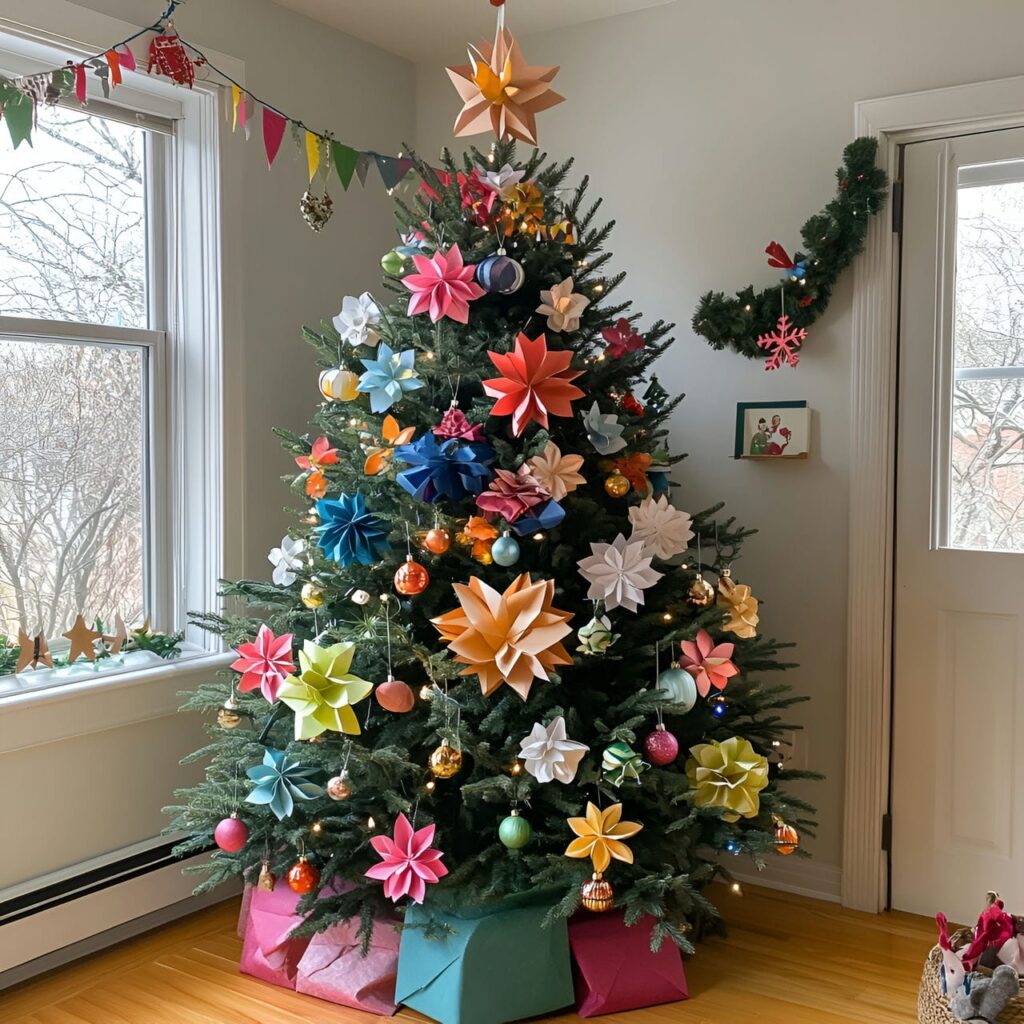 03. Recycled Paper Ornaments Tree with Eco-Friendly Stars