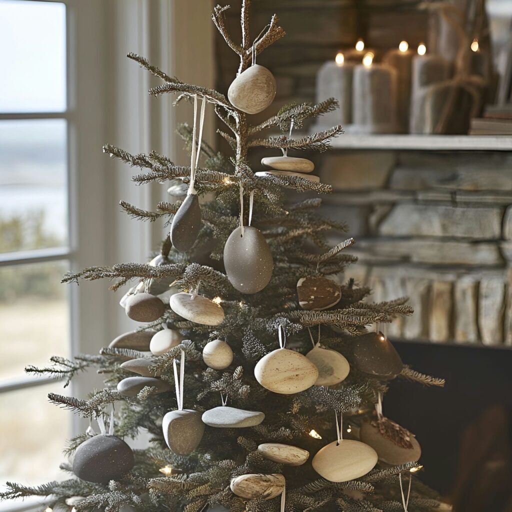 09. River Stones & Branches Tree with Earthy Stone and Twig Garlands