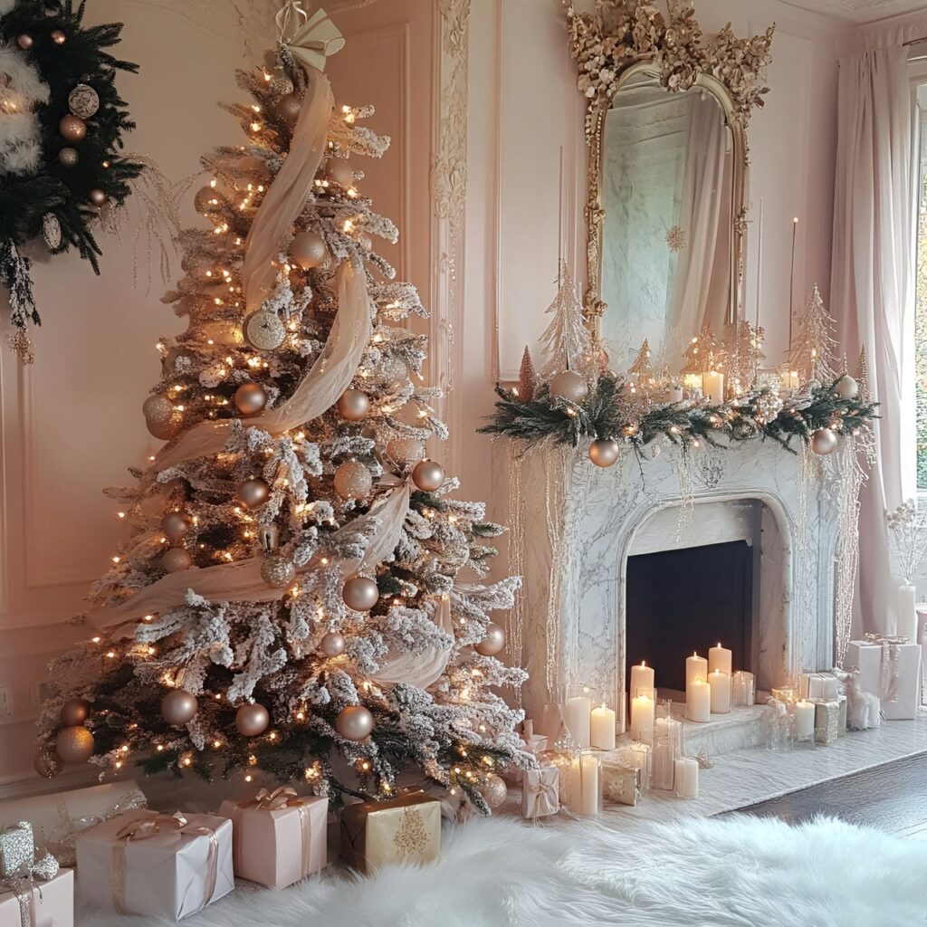 02. Rose Gold Elegance Tree with Champagne Accents