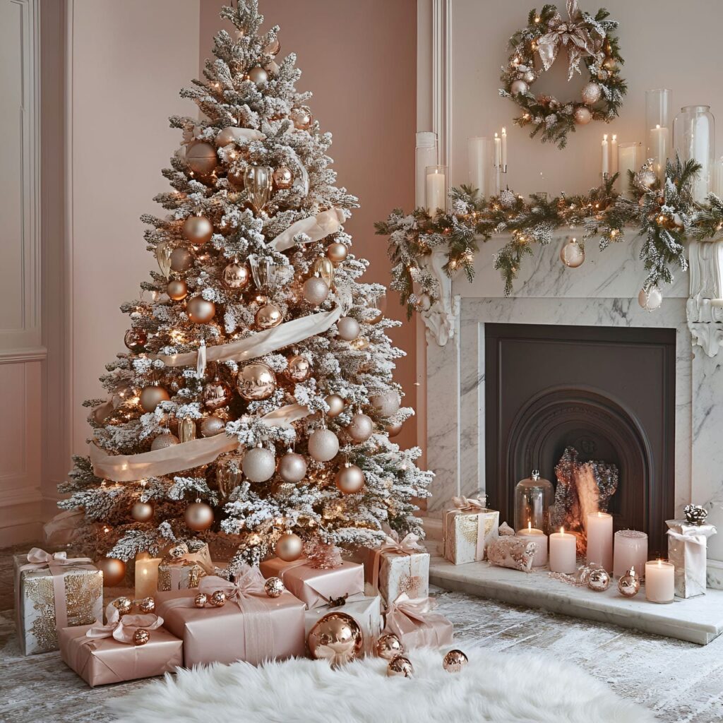 02. Rose Gold Elegance Tree with Champagne Accents